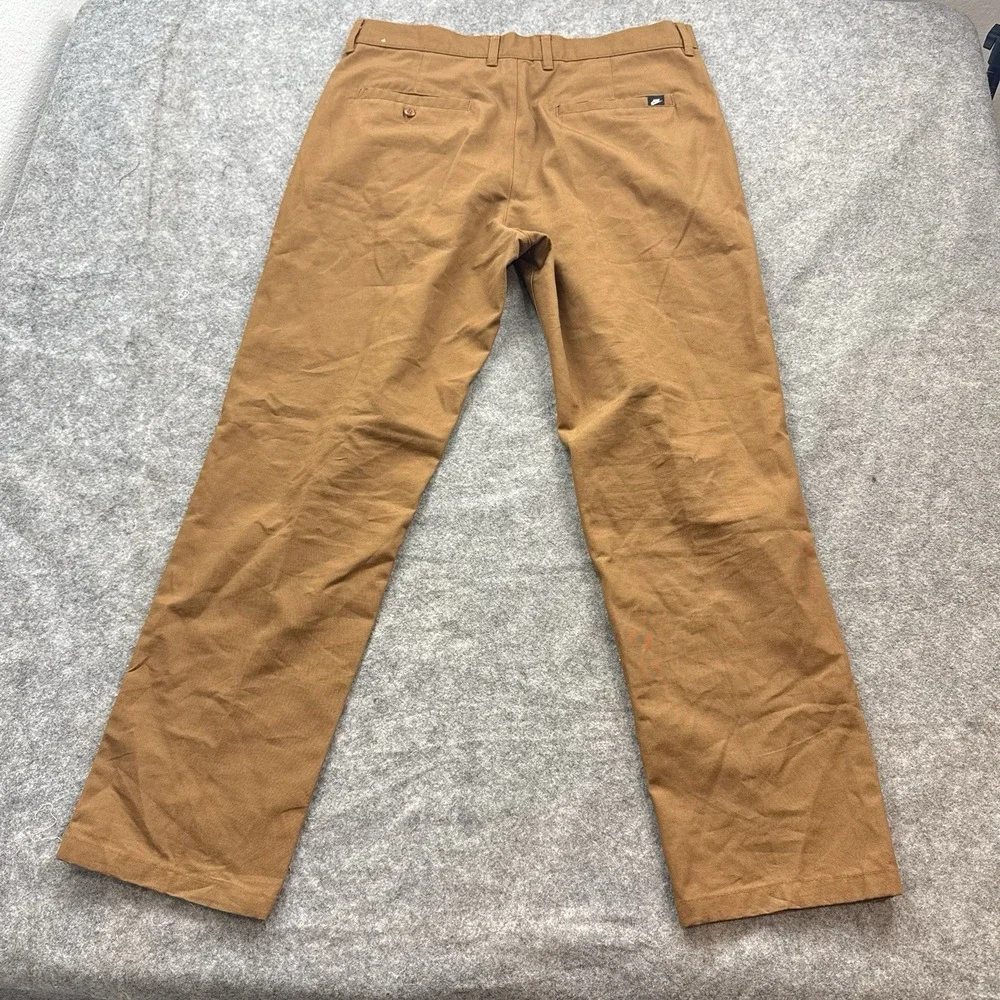 Nike Club Chino Pants Mens 34x30 Tan Canvas Straight Casual Trousers FZ5770